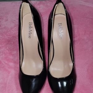 Faux Leather Black Stilletos